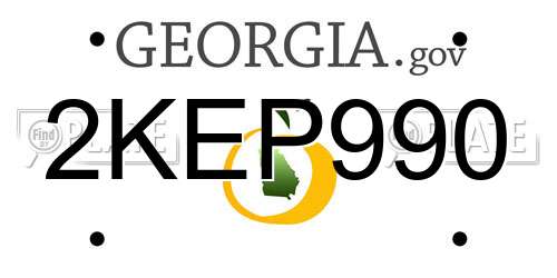 2KEP990 Georgia License Plate