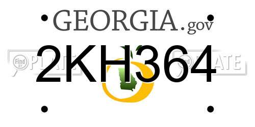 2KH364 Georgia License Plate