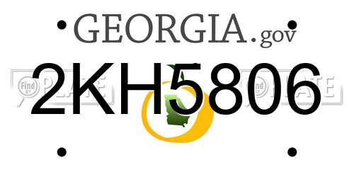 2KH5806 Georgia License Plate