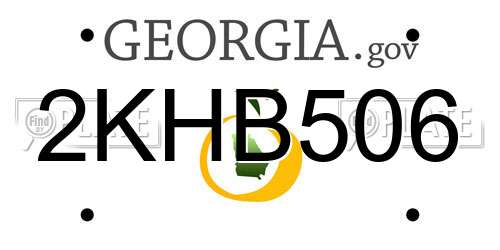 2KHB506 Georgia License Plate