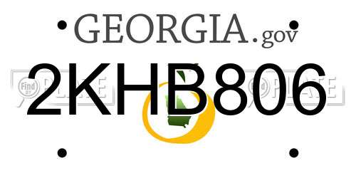 2KHB806 Georgia License Plate