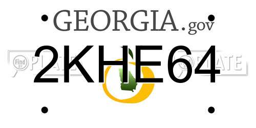 2KHE64 Georgia License Plate