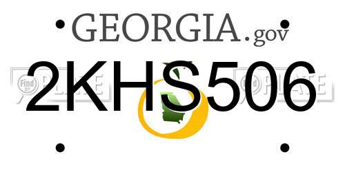 2KHS506 Georgia License Plate