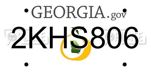 2KHS806 Georgia License Plate