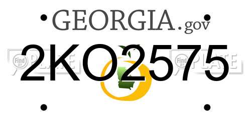 2KO2575 Georgia License Plate