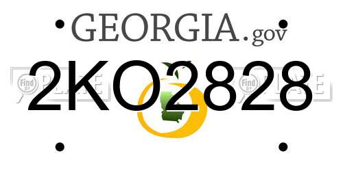 2KO2828 Georgia License Plate