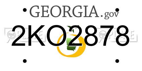 2KO2878 Georgia License Plate