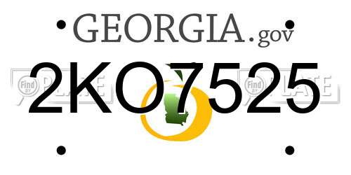 2KO7525 Georgia License Plate