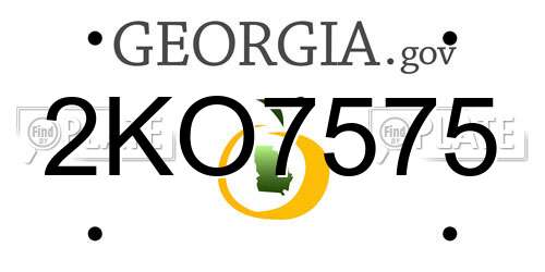 2KO7575 Georgia License Plate