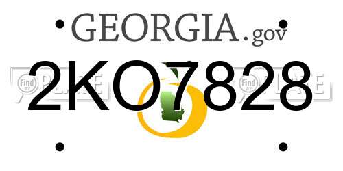 2KO7828 Georgia License Plate
