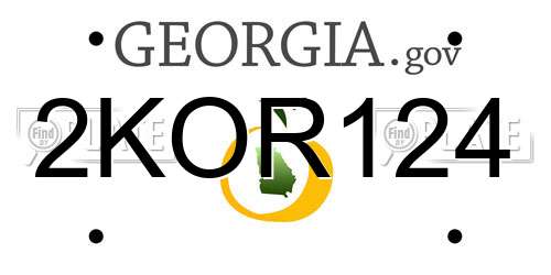 2KOR124 Georgia License Plate