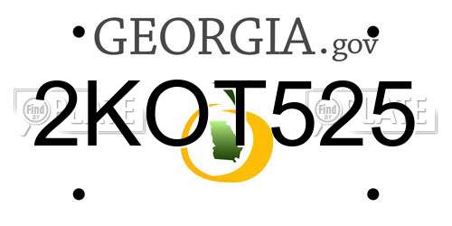 2KOT525 Georgia License Plate