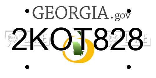 2KOT828 Georgia License Plate