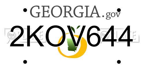 2KOV644 Georgia License Plate