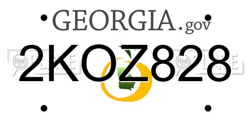 2KOZ828 Georgia License Plate