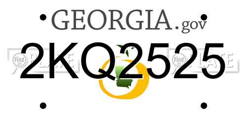 2KQ2525 Georgia License Plate