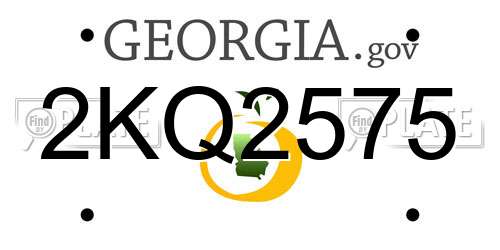 2KQ2575 Georgia License Plate