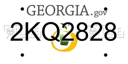 2KQ2828 Georgia License Plate