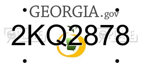2KQ2878 Georgia License Plate