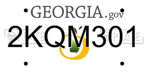 2KQM301 Georgia License Plate