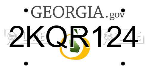 2KQR124 Georgia License Plate