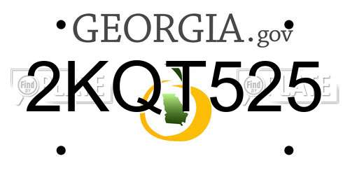 2KQT525 Georgia License Plate