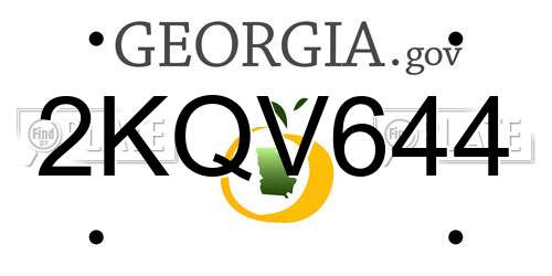 2KQV644 Georgia License Plate