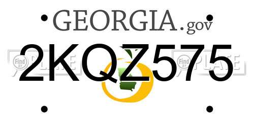 2KQZ575 Georgia License Plate