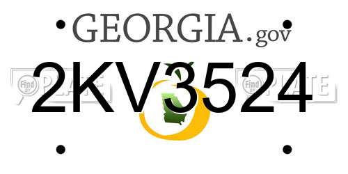 2KV3524 Georgia License Plate