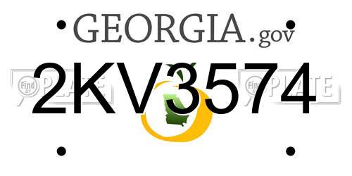 2KV3574 Georgia License Plate