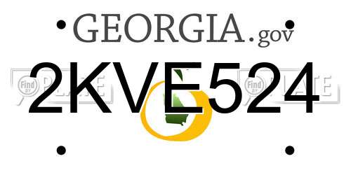 2KVE524 Georgia License Plate