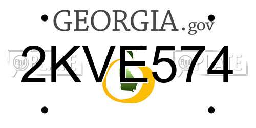 2KVE574 Georgia License Plate