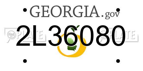 2L36080 Georgia License Plate