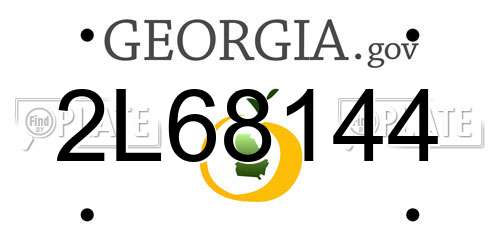 2L68144 Georgia License Plate