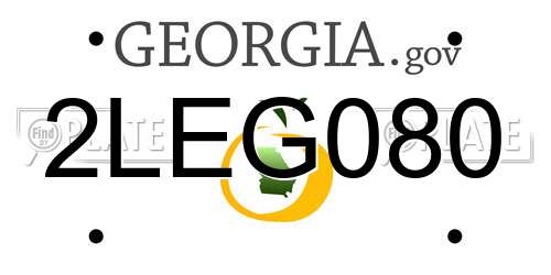 2LEG080 Georgia License Plate