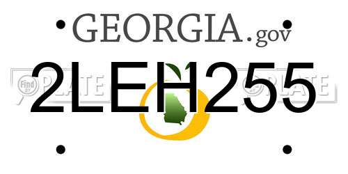 2LEH255 Georgia License Plate