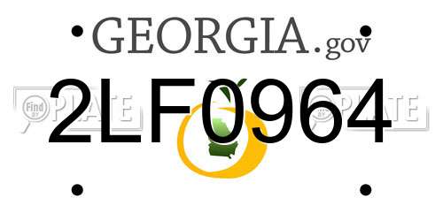 2LF0964 Georgia License Plate