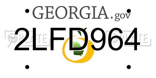 2LFD964 Georgia License Plate