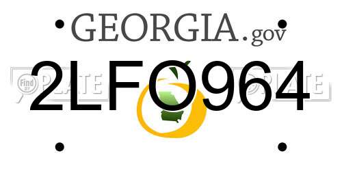 2LFO964 Georgia License Plate