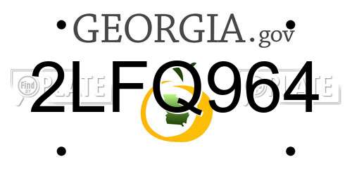 2LFQ964 Georgia License Plate