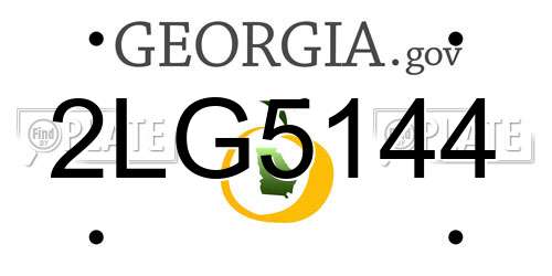 2LG5144 Georgia License Plate