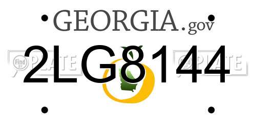 2LG8144 Georgia License Plate
