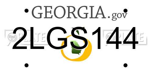 2LGS144 Georgia License Plate