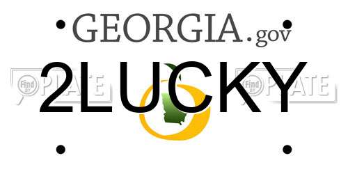 2LUCKY Georgia License Plate