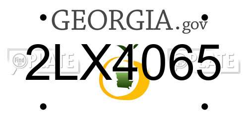 2LX4065 Georgia License Plate
