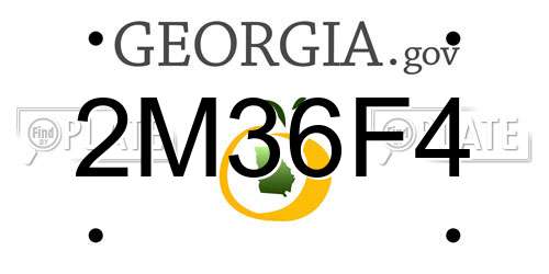 2M36F4 Georgia License Plate