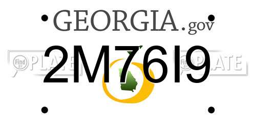 2M76I9 Georgia License Plate