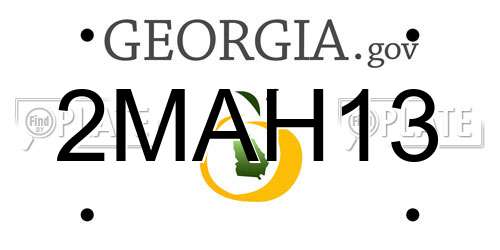 2MAH13 Georgia License Plate