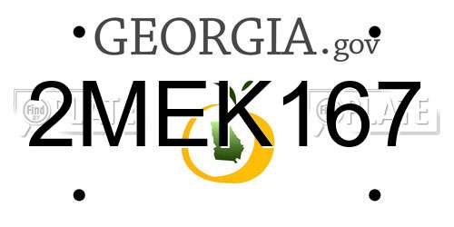 2MEK167 Georgia License Plate