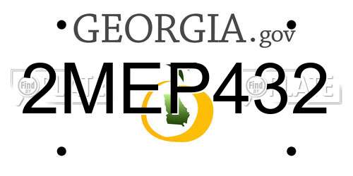 2MEP432 Georgia License Plate